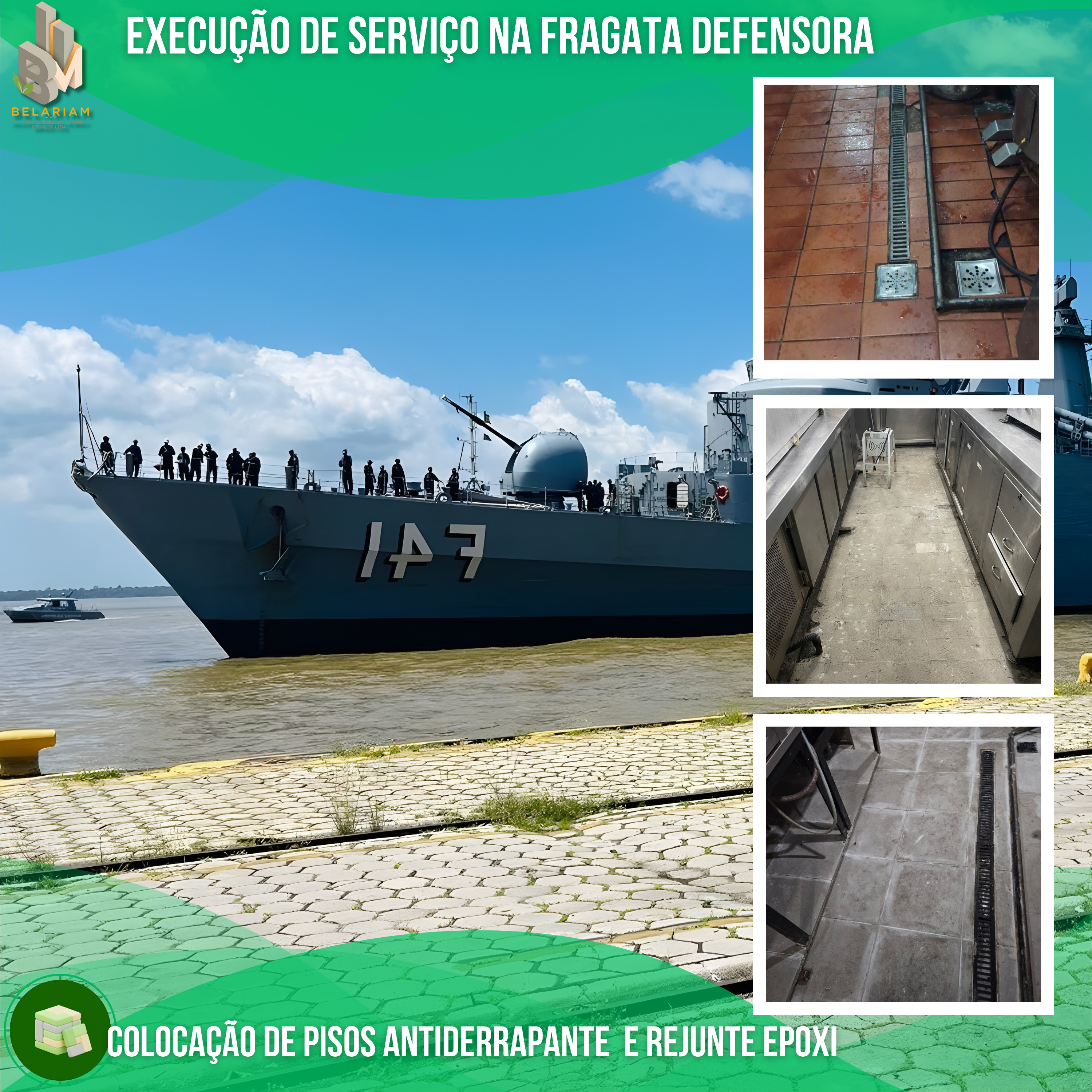 Colocação de Piso Antiderrapante na Fragata Defensora - Foto 1